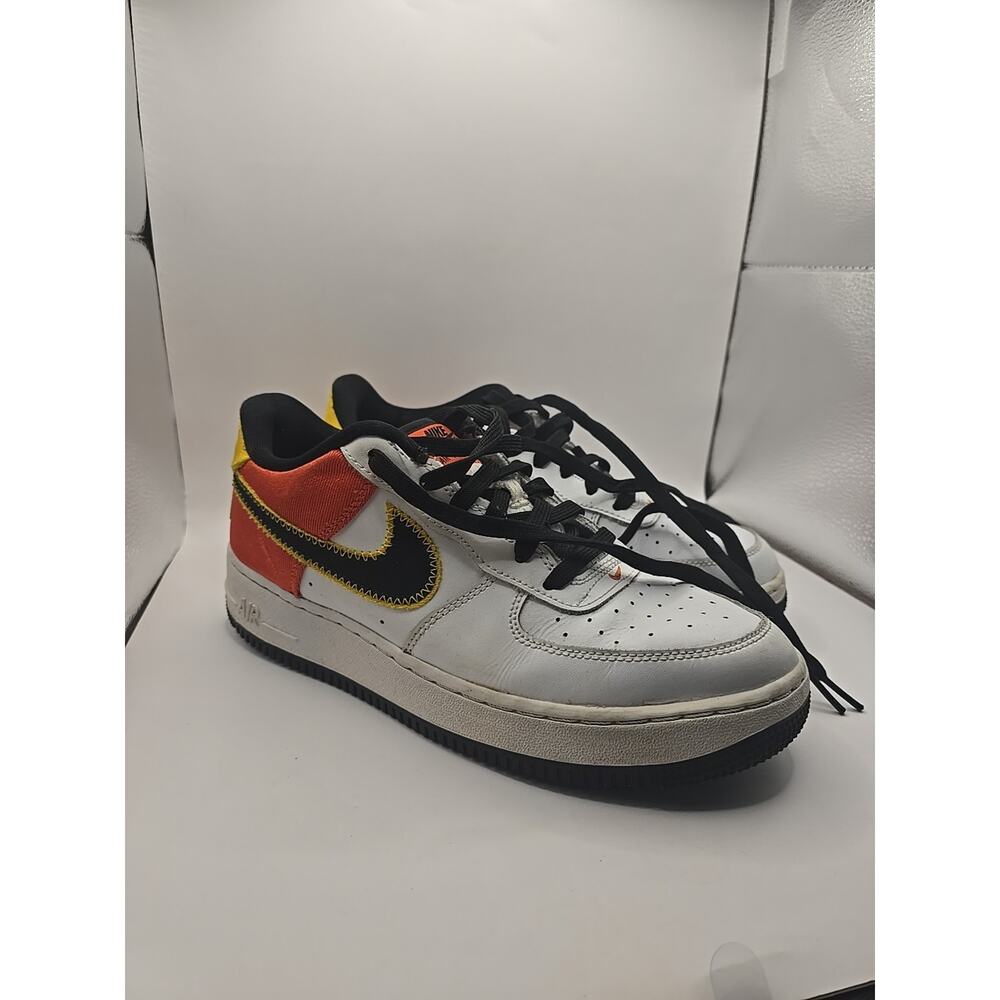Nike Air Force 1 Low Raygun Mens Size 7Y White Black Orange CU8070-100‎